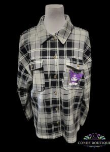 Kuromi by Sanrio HYBRID  Size XL, Longsleeve Plaid Shirt Jacket