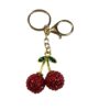 Rhinestone Cherry Keychain Sparkling